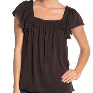 Chaser Black Ruffle Sleeve Blouse